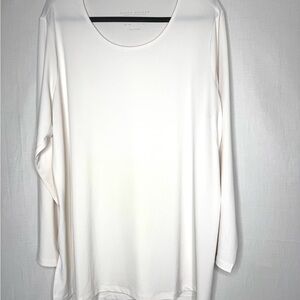 Susan Graver Womens Liquid Knit Essentials Tunic Top White 2X Layering Stretch